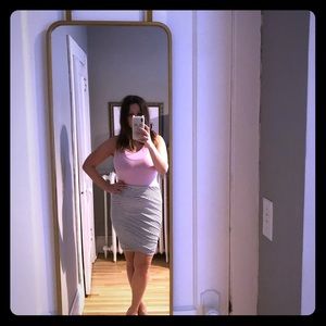 Navy/black and white stripe skirt